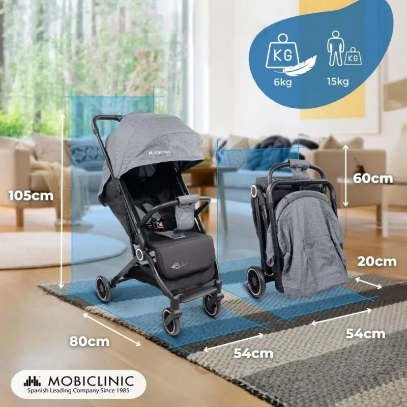 Mobiclinic Trip Faltbarer Kinderwagen 15 Kg Grau
