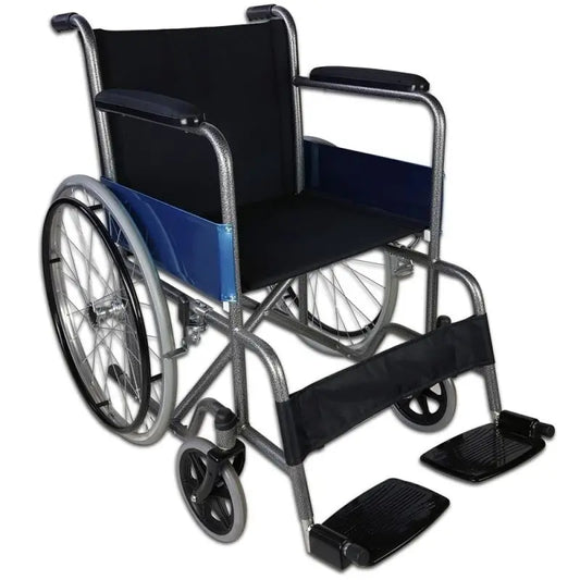 Mobiclinic Faltrollstuhl Alcazar Leichter Faltrollstuhl Sitz 46cm mit Bremsen und Armlehnen Klappbare Fußstützen
