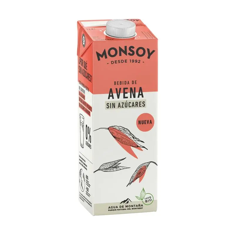 Monsoy Haferflocken pflanzliches Getränk 0% Zucker 1Lt 6Pcs. bio