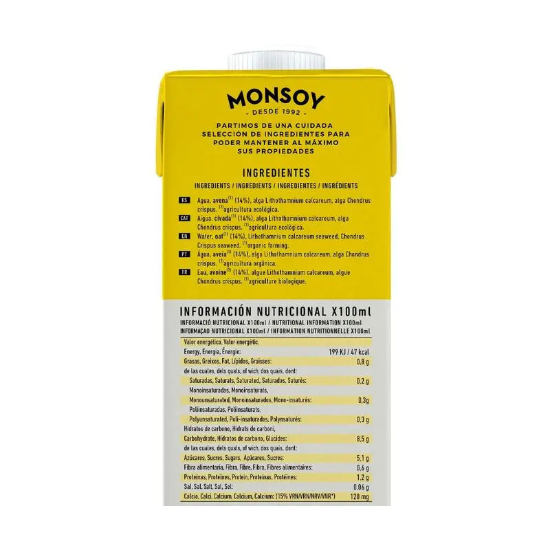 Monsoy Haferflocken-Gemüse-Getränk mit Calcium 1Lt 6Uds. bio