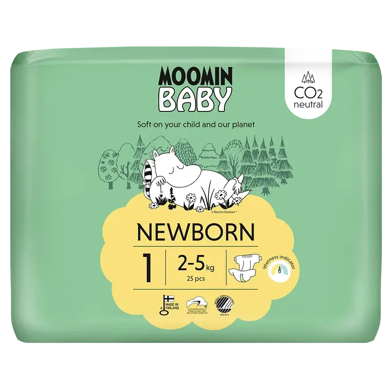 Mumin Baby Windeln Größe 1, 25 Stück