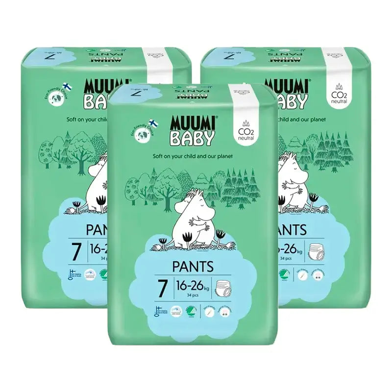 Mumin Baby Trainingswindeln Größe 7, 3 x 34 Stück.