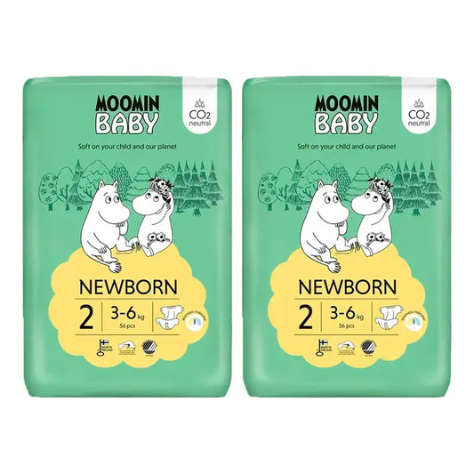 Mumin Baby Windeln Größe 2, 2 x 56 Stück.