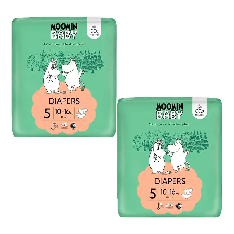 Mumin Baby Windeln Größe 5, 2 x 40 Stück