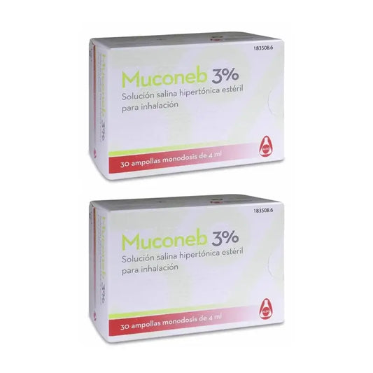 Muconeb 3% Kochsalzlösung Inhalationslösung 30 Ampullen X 4 ml, 2er Pack