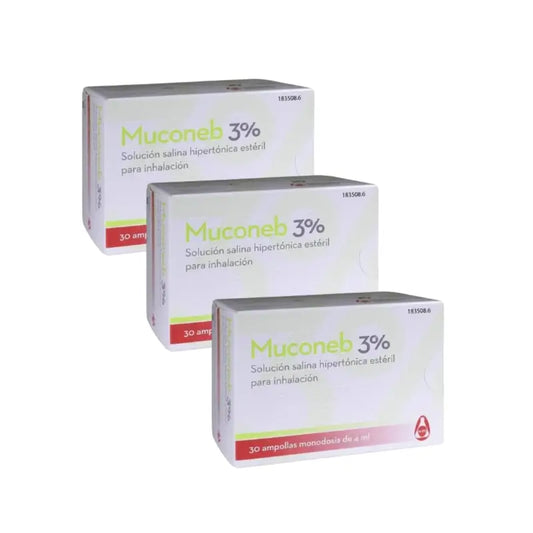Muconeb 3% Kochsalzlösung Inhalationslösung 30 Ampullen X 4 ml, 3er-Pack