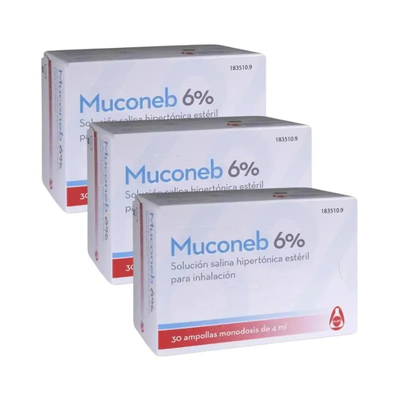 Muconeb 6%ige Kochsalzlösung Inhalationslösung, 3er-Pack (30 Ampullen x 4 ml)
