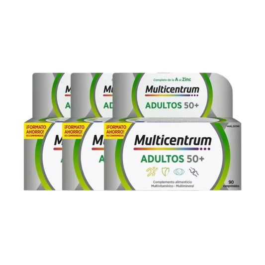 Multicentrum Erwachsene 50+ Multivitamin-Nahrungsergänzungsmittel für Erwachsene 50+ Packung 3 x 90 Tabletten