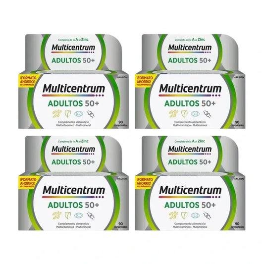 Multicentrum Erwachsene 50+ Multivitamin-Nahrungsergänzungsmittel für Erwachsene 50+ Packung 4 x 90 Tabletten