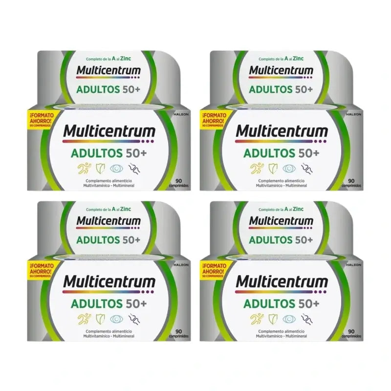 Multicentrum Erwachsene 50+ Multivitamin-Nahrungsergänzungsmittel für Erwachsene 50+ Packung 4 x 90 Tabletten
