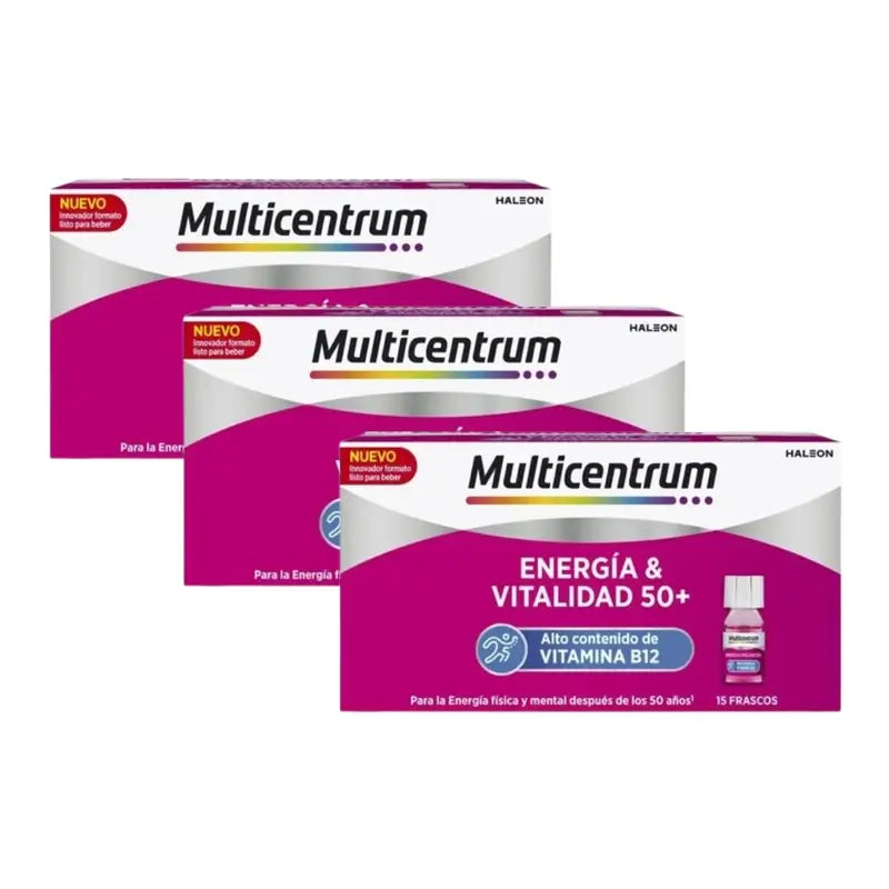 Multicentrum Energie & Vitalität 50+ Nahrungsergänzungsmittel 3 x 15 Flaschen