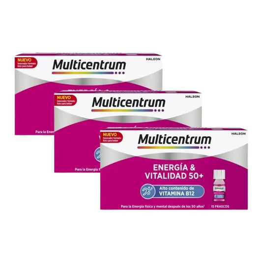 Multicentrum Energie & Vitalität 50+ Nahrungsergänzungsmittel 3 x 15 Flaschen