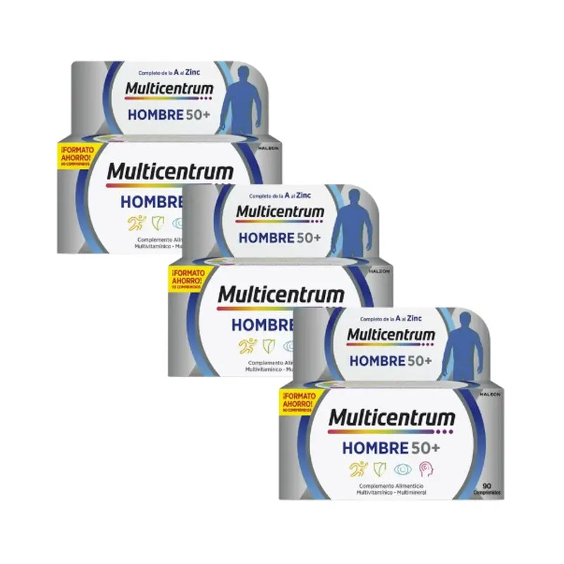 Multicentrum Men's 50+ Multivitamin-Nahrungsergänzungsmittel, 3X90 Tabletten