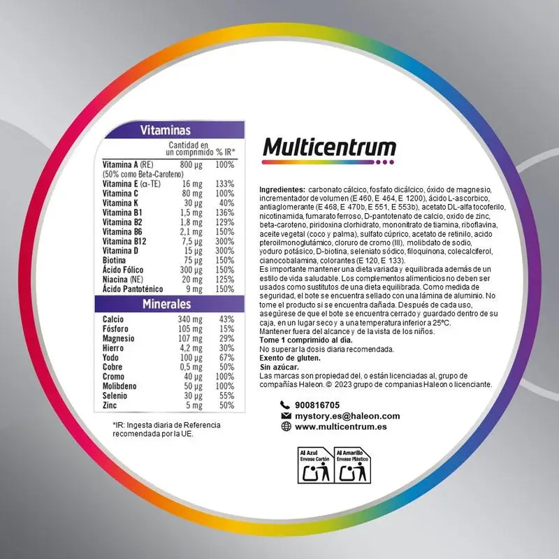 Multicentrum Women's 50+ Multivitamin-Nahrungsergänzungsmittel, 30 Tabletten