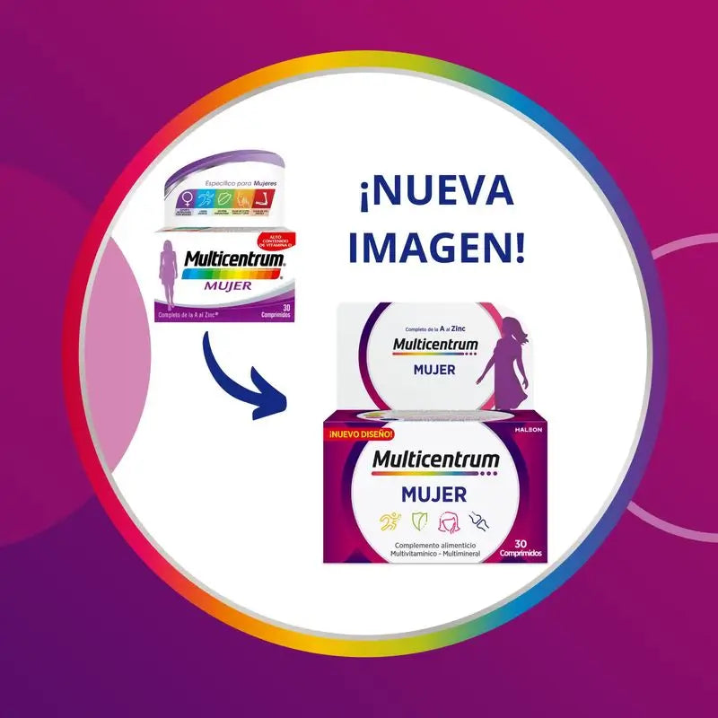 Multicentrum Frauen Multivitamin-Nahrungsergänzungsmittel, 30 Tabletten