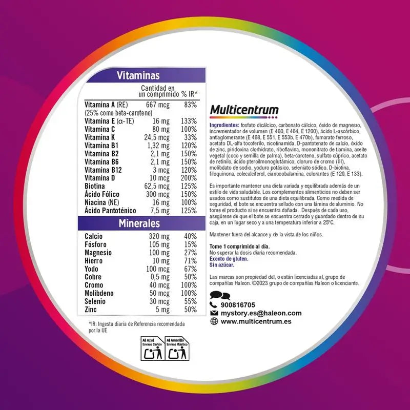 Multicentrum Frauen Multivitamin-Nahrungsergänzungsmittel, 30 Tabletten