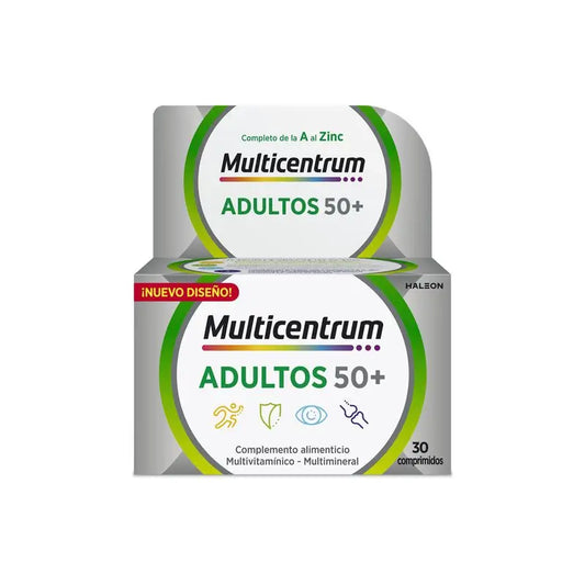 Multicentrum Select 50+ Multivitamin-Nahrungsergänzungsmittel für Erwachsene 50+, 30 Tabletten
