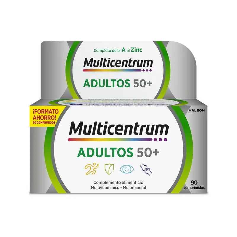 Multicentrum Erwachsene 50+ Multivitamin-Nahrungsergänzungsmittel für Erwachsene 50+, 90 Tabletten