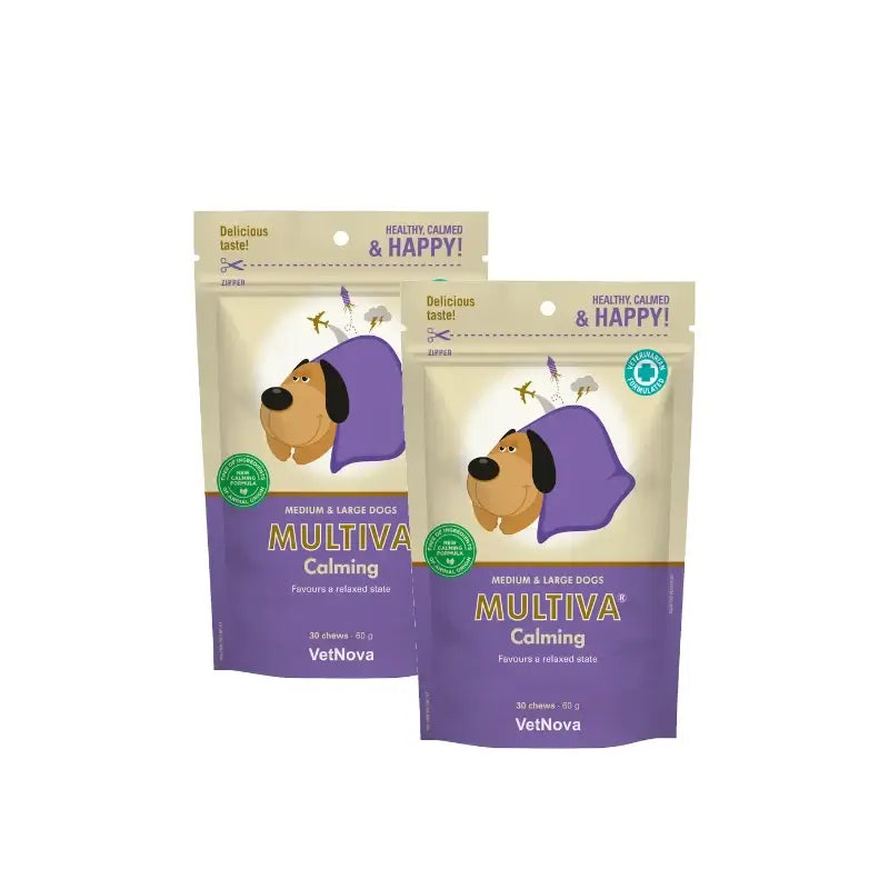 Multiva Calming für mittelgroße und große Hunde, 30 Kausnacks, 2er-Pack