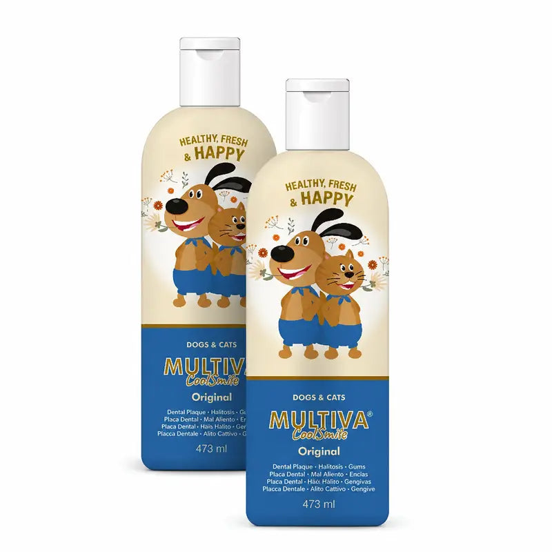 Multiva CoolSmile Original für Hunde und Katzen – Mundspülung, 2er-Pack à 473 ml