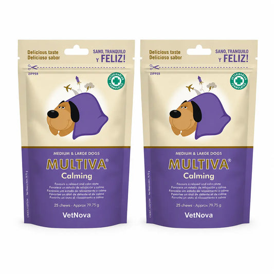 Multiva Vetnova Multiva Beruhigung für mittlere und große Hunde, 25 Kausnacks, Packung 2