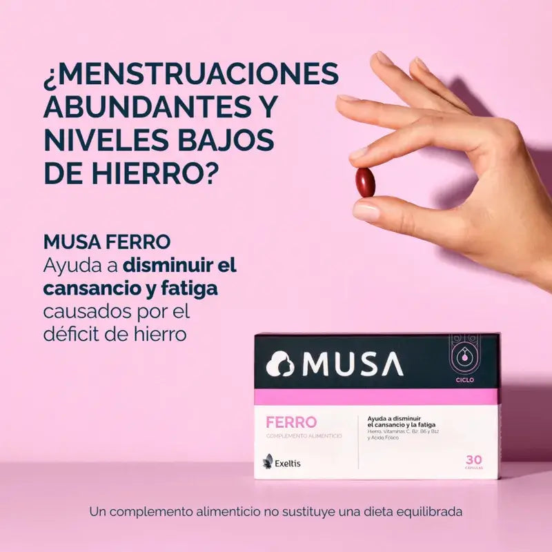 Musa Duplo Ferro Eisen Nahrungsergänzungsmittel, 2 x 30 Kapseln