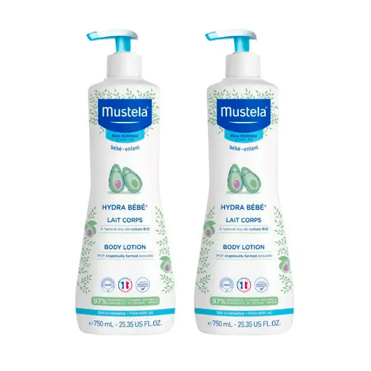 Mustela Hydra Baby Körpermilch mit Avocado Bio, Packung 2 x 750 ml