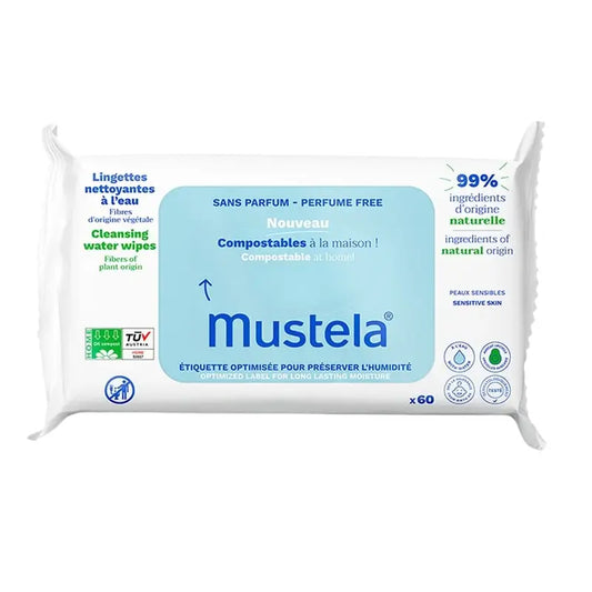 Mustela Bio-Baumwoll-Wassertücher, 60 Stück