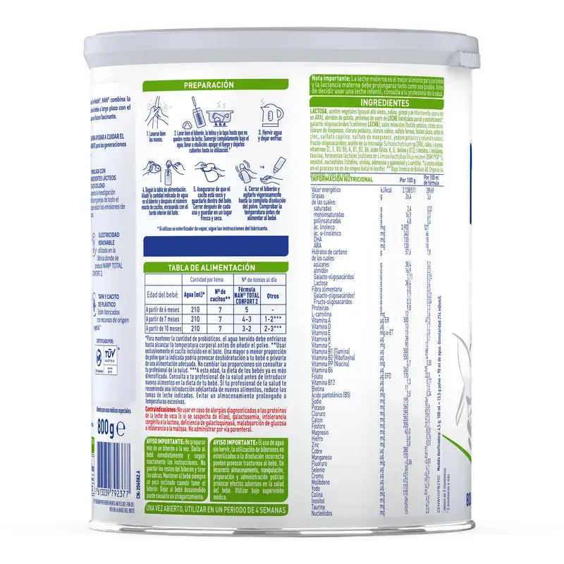 Nestlé Nan Total Comfort 2 Säuglingsmilch, 800g