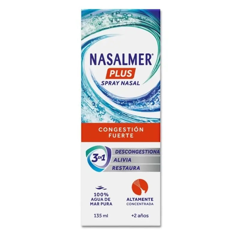 Nasalmer Plus, Abschwellen der Nase und Erleichterung bei starker Verstopfung, 135 ml Spray