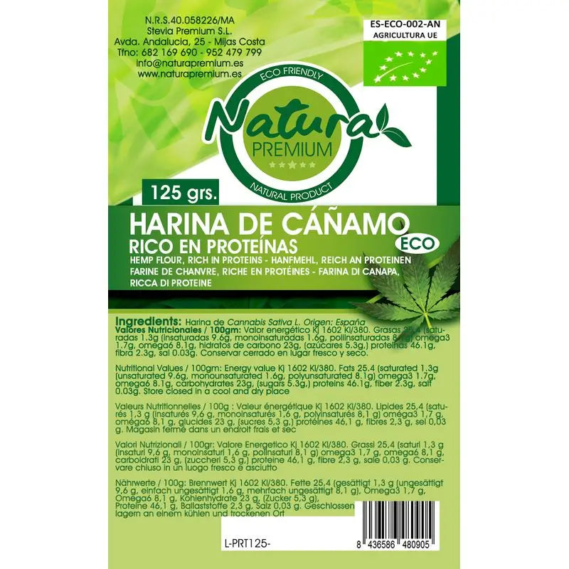 Natura Premium Hanfmehl Protein Bio , 125 gr