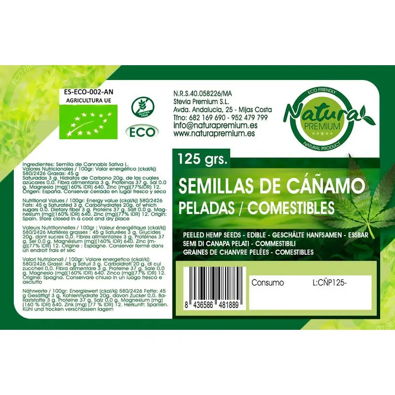 Natura Premium Bio Hanfsamen geschält, 600 gr