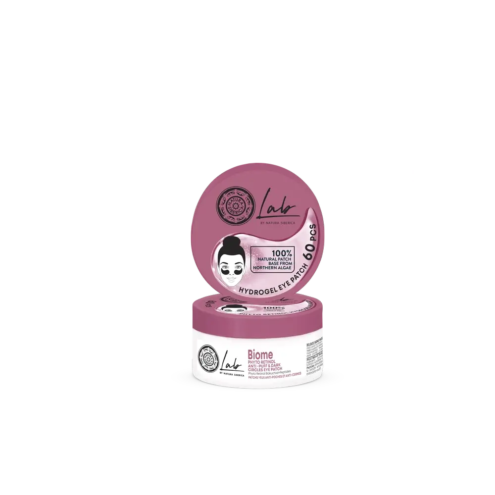 Natura Siberica Phytoretinol-Pflaster gegen dunkle Augenringe und Schwellungen um die Augen, 60 Stück.