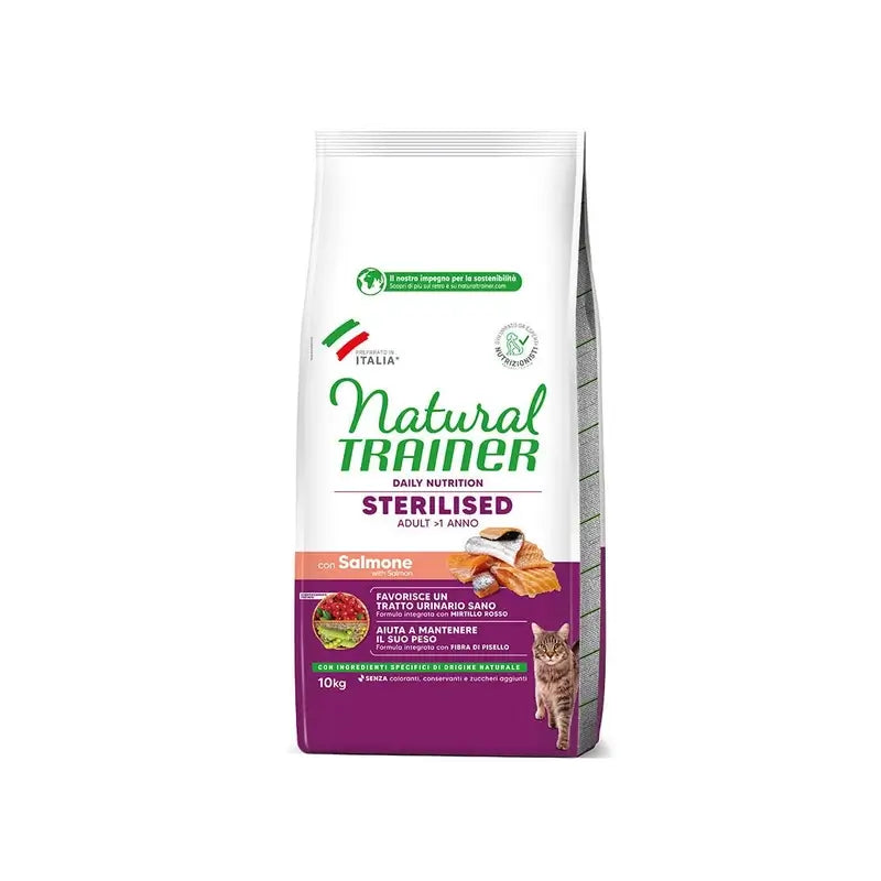 Natural Trainer Feline Feline Adult Sterilised Salmon 10Kg, Katzenfutter