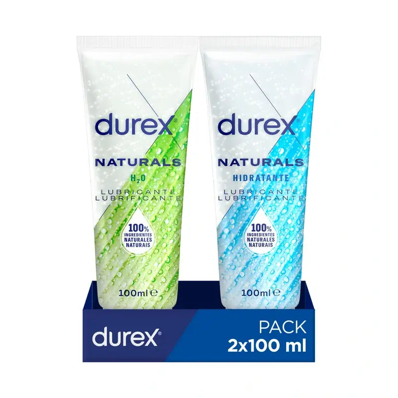 Durex Naturals Feuchtigkeitscreme 100 ml + Naturals H2O 100 ml-Gleitmittel