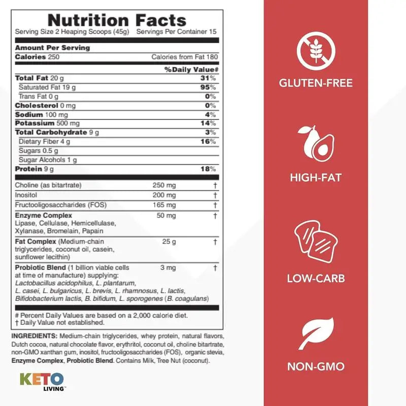 Natures Plus Keto Living Schoko-Milchshake, 578 g