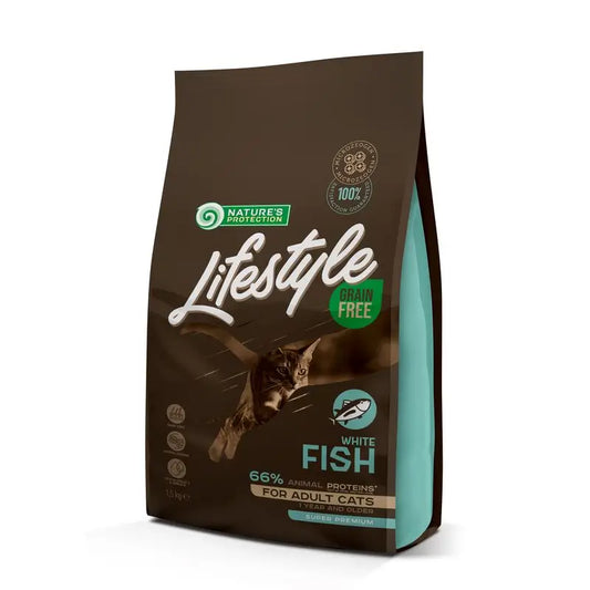 Natures Protection Lifestyle getreidefrei für Katzen Weißfisch 1,5Kg