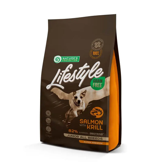 Natures Protection Lifestyle getreidefrei für junge Hunde Lachs & Krill 1,5Kg