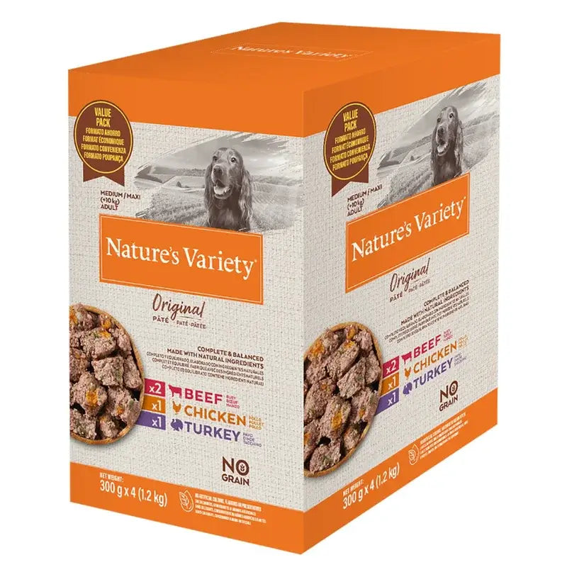 Nature'S Variety Canine Original Original Adult Pate Med Max Pack 4X300Gr, Nassfutter für Hunde