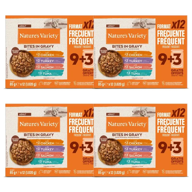 Nature'S Variety Katzenfutter (Nassfutter) mit Huhn, Lachs, Truthahn und Thunfisch, Multipack, 4 x 1,02 kg