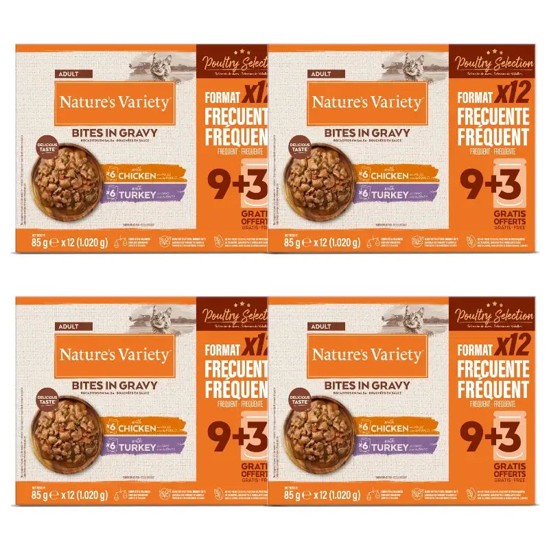 Nature'S Variety Nassfutter für Katzen, mit Huhn und Pute, Einzelportionen, 4 x 1,02 kg