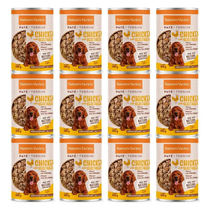 Nature'S Variety Nassfutter für Hunde, Medium Adult, mit Huhn, Einzelportionen, 12 x 400 g