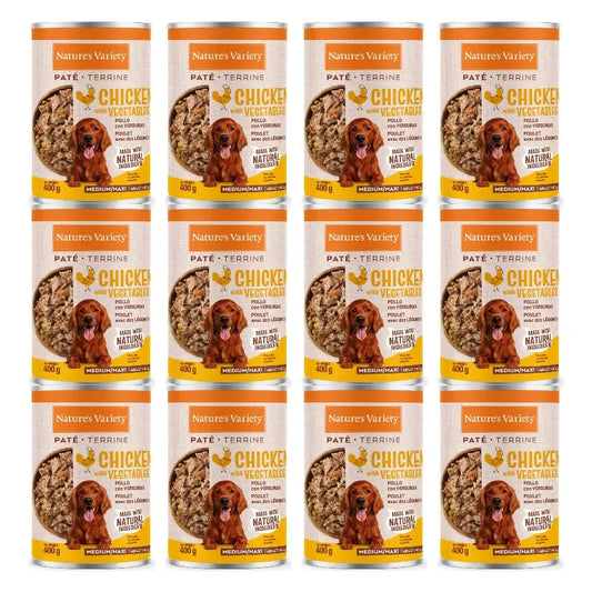 Nature'S Variety Nassfutter für Hunde, Medium Adult, mit Huhn, Einzelportionen, 12 x 400 g