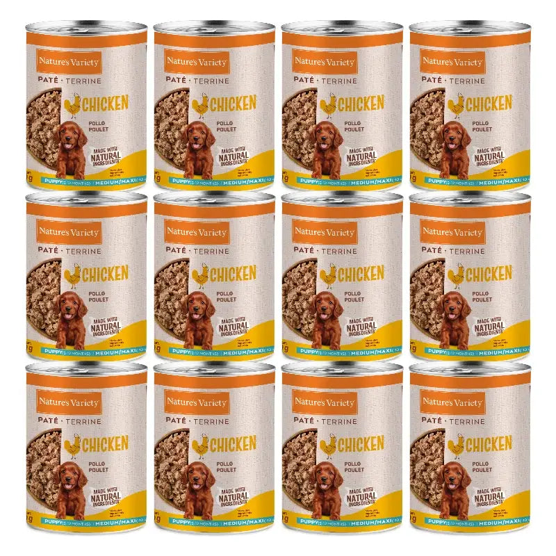 Nature'S Variety Nassfutter für Hunde, Medium Welpen, mit Huhn, Einzelportionen, 12 x 400 g