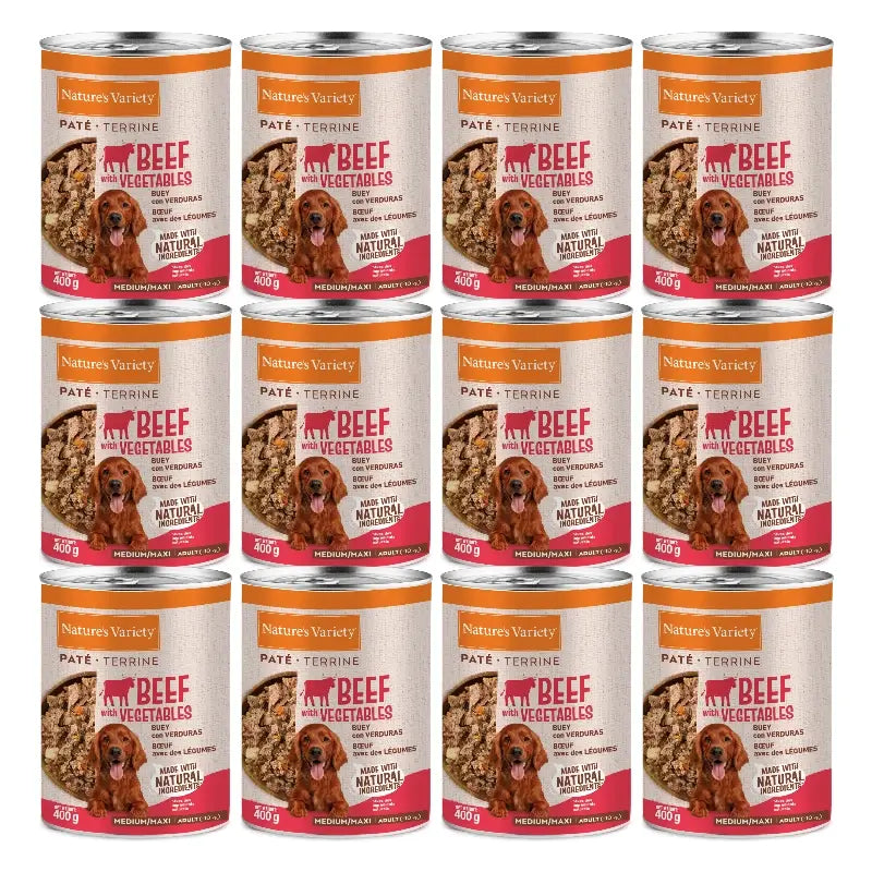 Nature'S Variety Nassfutter für Hunde, Medium, mit Rind, Einzelportionen, 12 x 400 g