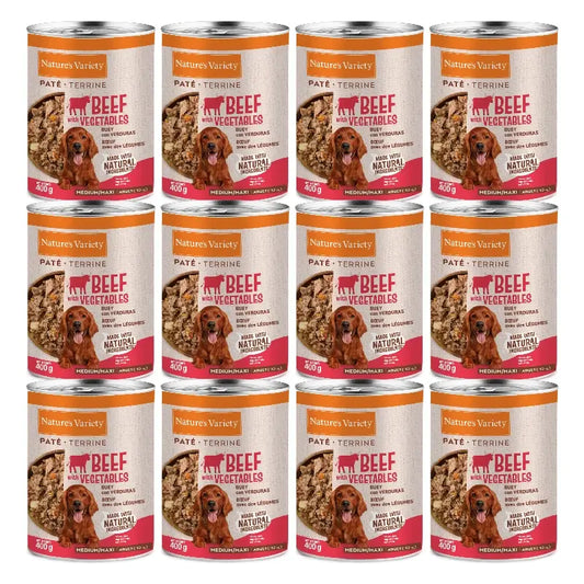 Nature'S Variety Nassfutter für Hunde, Medium, mit Rind, Einzelportionen, 12 x 400 g