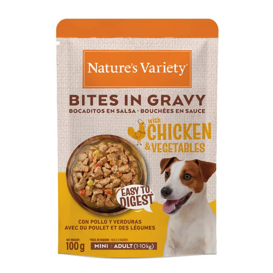 Nature'S Variety Nassfutter für Hunde, Mini, mit Huhn und Gemüse, Einzelportion, 100 g