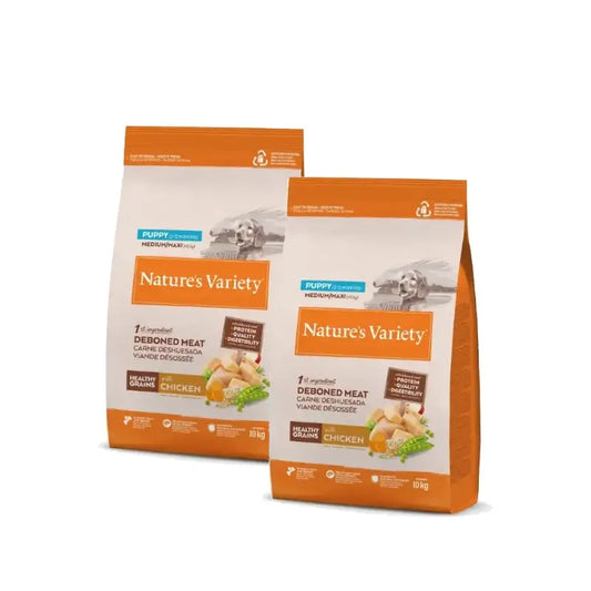 Nature'S Variety Dog Healthy Puppy Medium Huhn, 2er-Pack à 10 kg