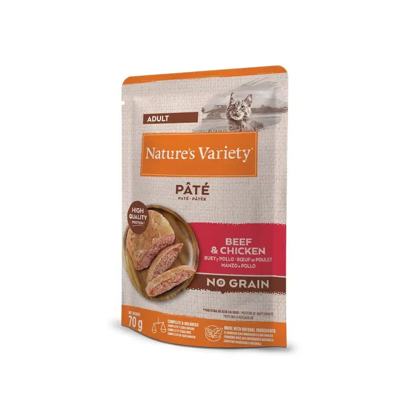 Nature'S Variety Feline Adult Original Pastete Rindfleisch-Huhn, 12 x 70 g, Katzensnack