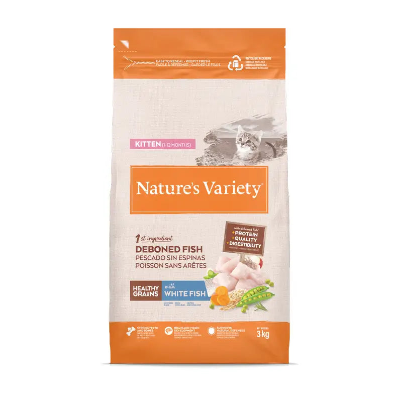 Nature'S Variety Healthy Grain Kitten Katzenfutter für Kätzchen mit Weißfisch, 3 kg